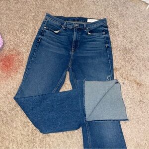 Rag and Bone Denim Jeans with Ankle Slits Wide Leg Dark Wash Split Hem Flare